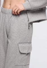 Pantaloni Cargo in morbido Tessuto Tecnico Boarding Pass - Grigio Melange - Grey melange | Oroblù