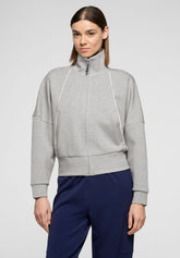 Sweatjacke mit Reißverschluss aus weichem Funktionsmaterial Boarding Pass - Grau Melange - Grey melange | Oroblù