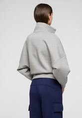 Sweatjacke mit Reißverschluss aus weichem Funktionsmaterial Boarding Pass - Grau Melange - Grey melange | Oroblù