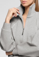 Sweatjacke mit Reißverschluss aus weichem Funktionsmaterial Boarding Pass - Grau Melange - Grey melange | Oroblù