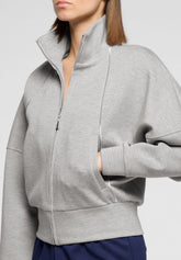 Sweatjacke mit Reißverschluss aus weichem Funktionsmaterial Boarding Pass - Grau Melange - Grey melange | Oroblù
