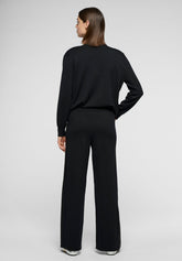 Pantaloni in maglia di Viscosa con Paillettes Shiny Knitwear - Nero - Black | Oroblù