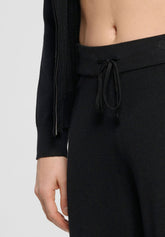 Pantaloni in maglia di Viscosa con Paillettes Shiny Knitwear - Nero - Black | Oroblù