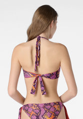 Reggiseno a Fascia Imbottito Costume Lurex Python - Purple - Purple | Oroblù