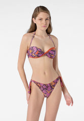 Bikini-Slip mit Schleifen Lurex Python - Purple - Purple | Oroblù