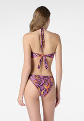 Bikini-Slip mit Schleifen Lurex Python - Purple - Purple | Oroblù