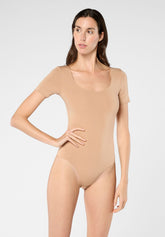 Kurzarm Body aus elastischer Eco-Mikrofaser Skinwear - Nude - Skin | Oroblù