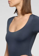 Kurzarm Body aus elastischer Eco-Mikrofaser Skinwear - Hematite - Hematite 1 | Oroblù