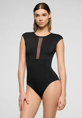 Ärmelloser Body aus elastischer Mikrofaser Skinwear - Schwarz - Black | Oroblù