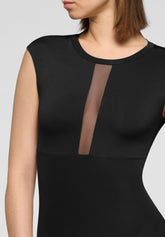 Ärmelloser Body aus elastischer Mikrofaser Skinwear - Schwarz - Black | Oroblù