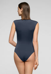 Sleeveless Stretch Microfiber Bodysuit Skinwear - Hematite - Hematite 1 | Oroblù