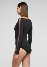 Langarm-Body aus elastischer Mikrofaser Skinwear - Schwarz - Black | Oroblù