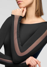 Langarm-Body aus elastischer Mikrofaser Skinwear - Schwarz - Black | Oroblù