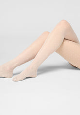 Tulle-effect Sheer Tights with Micro Polka Dots Plumetis 30 - Wool White - Wool | Oroblù