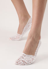 Lacy Invisible Footprotector Socks - White - White | Oroblù