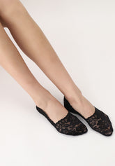 Lacy Invisible Footprotector Socks - Black - Black | Oroblù
