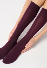 Gambaletto Coprente in Modal e Cashmere Cheryl - Prugna 3 - Plum 3 | Oroblù