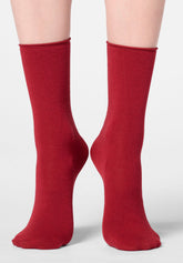 Modal and Cashmere Short Socks Cheryl - Intense Red - Deep red | Oroblù
