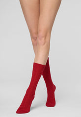 Wool and Cashmere Sock Gwen - Intense Red - Deep red | Oroblù