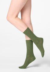 Wool and Cashmere Sock Gwen - Green - Botanic | Oroblù