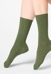 Wool and Cashmere Sock Gwen - Green - Botanic | Oroblù