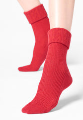 Wool and Cashmere Socks Hilda - Intense Red - Deep red | Oroblù