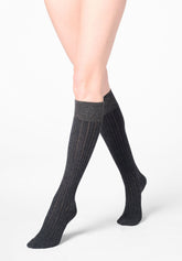 Gambaletto Coprente in Lana Alpaca e Cotone Jasmine - Nero Melange - Black melange | Oroblù