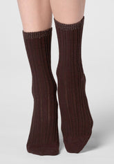 Wool and Cotton Socks Jasmine - Brown - Brown | Oroblù