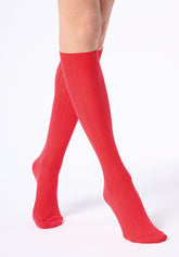 Gambaletto a Coste in Viscosa e Cashmere Light - Rosso - Red | Oroblù