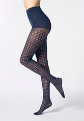 Strumpfhose Graphic Waves 40 - Blau 11 - Blue 11 | Oroblù