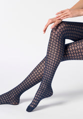 Strumpfhose Graphic Waves 40 - Blau 11 - Blue 11 | Oroblù