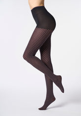 Blickdichte Strumpfhose mit Krawattenmuster 50 - Schwarz und Rosa - Black/rose | Oroblù