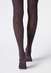 Blickdichte Strumpfhose mit Krawattenmuster 50 - Schwarz und Rosa - Black/rose | Oroblù