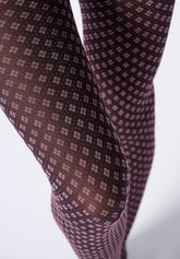 Blickdichte Strumpfhose mit Krawattenmuster 50 - Schwarz und Rosa - Black/rose | Oroblù