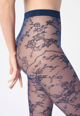 Collants Transparents Effet Dentelle Seductive Lace 20 - Bleu 11 - Blue 11 | Oroblù