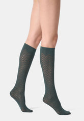 Mi-bas Opaques Tweed 40 - Vert Forêt 2 - Forest 2 | Oroblù