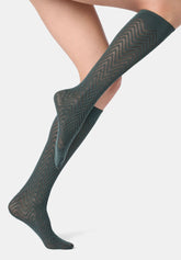 Mi-bas Opaques Tweed 40 - Vert Forêt 2 - Forest 2 | Oroblù