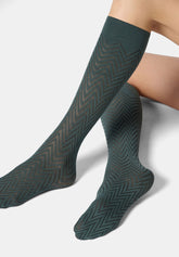 Mi-bas Opaques Tweed 40 - Vert Forêt 2 - Forest 2 | Oroblù