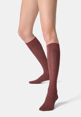 Opaque Knee-High Socks Tweed 40 - Cocoa 3 - Cacao 3 | Oroblù