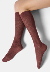 Opaque Knee-High Socks Tweed 40 - Cocoa 3 - Cacao 3 | Oroblù