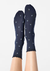 Calzino Coprente Floral Roses - Blu 11 - Blue 11 | Oroblù