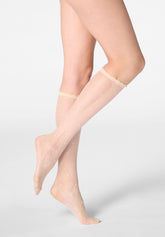Micro Pattern Sheer Knee-Highs Graceful 20 - Rosy Beige 8 - Cosmetic 8 | Oroblù