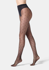 Collant transparent motif floral Floret 20 - Noir - Black | Oroblù