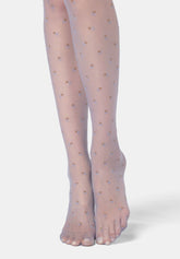 Collant transparent motif floral Floret 20 - Bleu Gris 5 - Crystal grey 5 | Oroblù