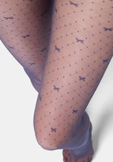 Collant transparent micro‑motif Graceful 20 - Bleu Marine 5 - Marine 5 | Oroblù