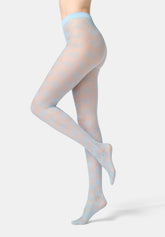 Lace-effect semi-sheer Tights Lace Allure 30 - Sky Blue 8 - Sky 8 | Oroblù