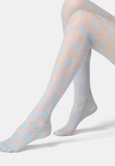 Lace-effect semi-sheer Tights Lace Allure 30 - Sky Blue 8 - Sky 8 | Oroblù