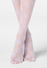 Halbtransparente Strumpfhose mit Spitzenoptik Lace Allure 30 - Flieder 12 - Lilac 12 | Oroblù