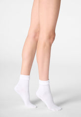 Ribbed Organic Cotton Socks - White - White | Oroblù