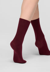 Chaussette Côtelée en Coton Bio - Bordeaux 11 - Bordeaux 11 | Oroblù